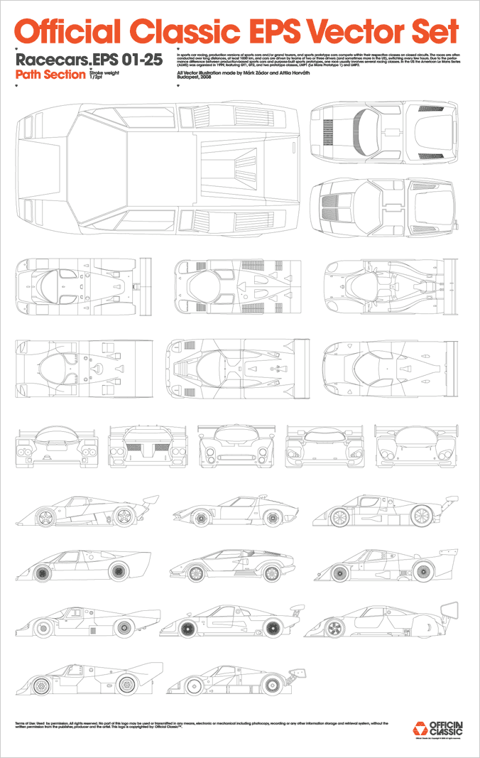official_classic_racecars Official Classic EPS Vector Set: Racecars 01-25