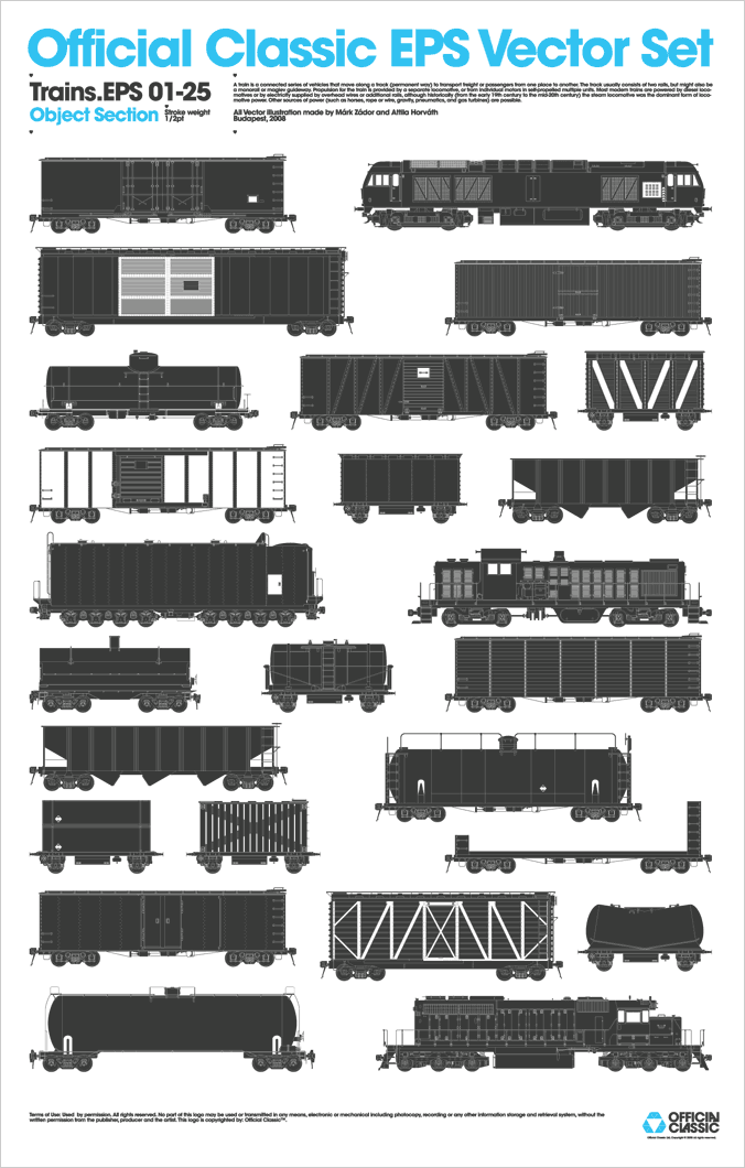 official_classic_trains Official Classic EPS Vector Set: Trains 01-25